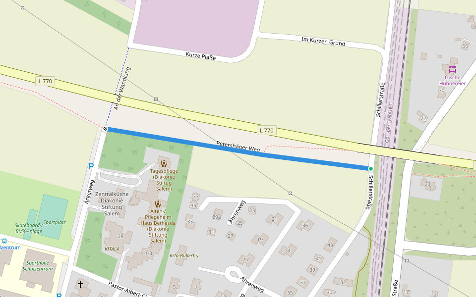Petershäger Weg walking route map in Petershagen