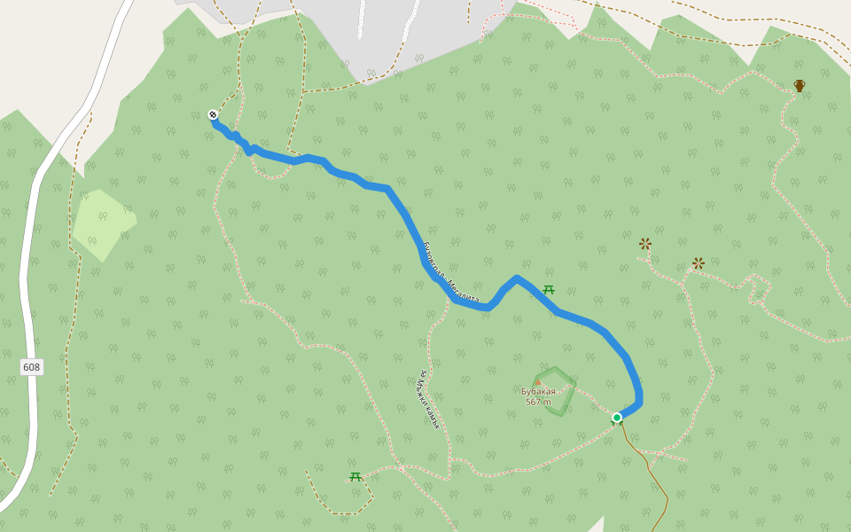 Бузовград - Мегалита walking route map in Buzovgrad