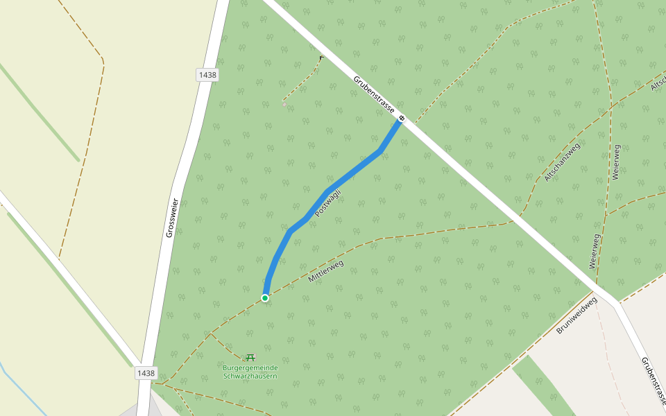 Postwägli walking route map in Schwarzhäusern