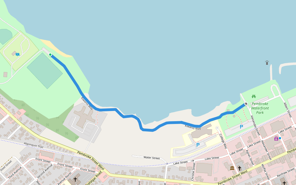 Kiwanis Way walking route map in Pembroke