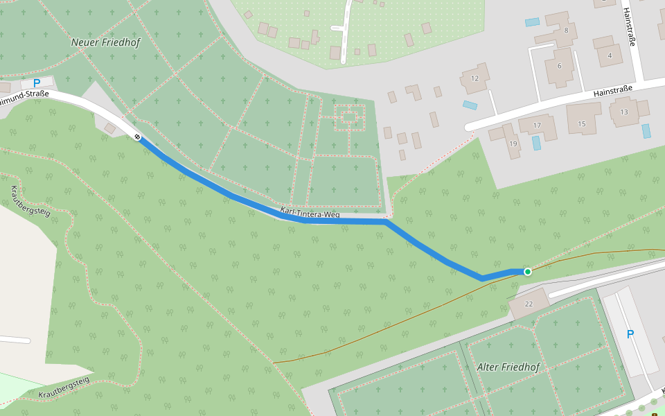 Karl-Tintera-Weg walking route map in Amstetten