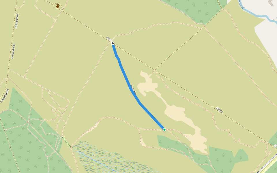 Gul rute walking route map in Hejnsvig