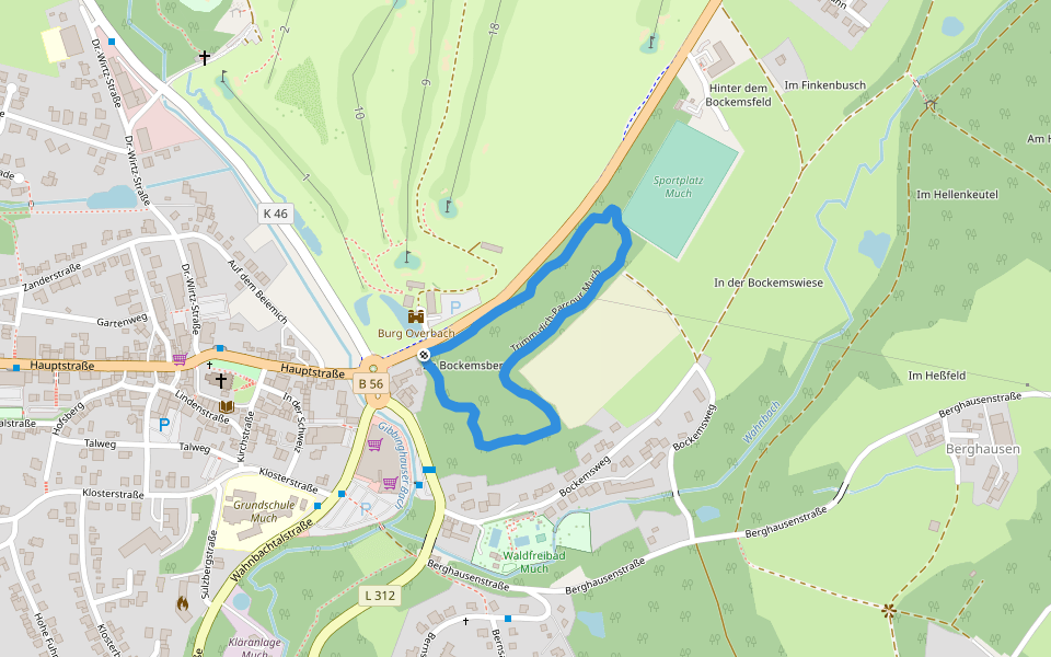 Trimm-dich-Parcour Much walking route map in Much