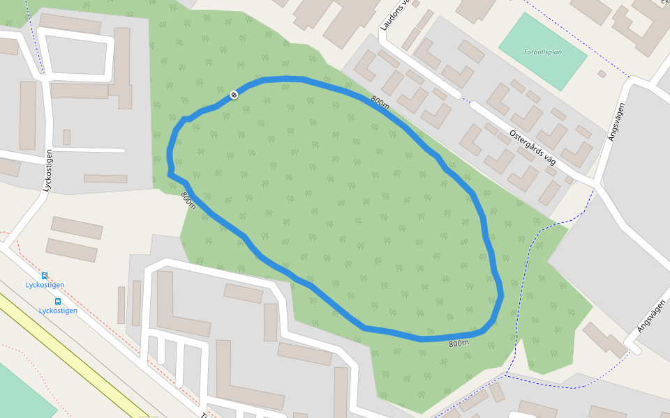 800m walking route map in Märsta