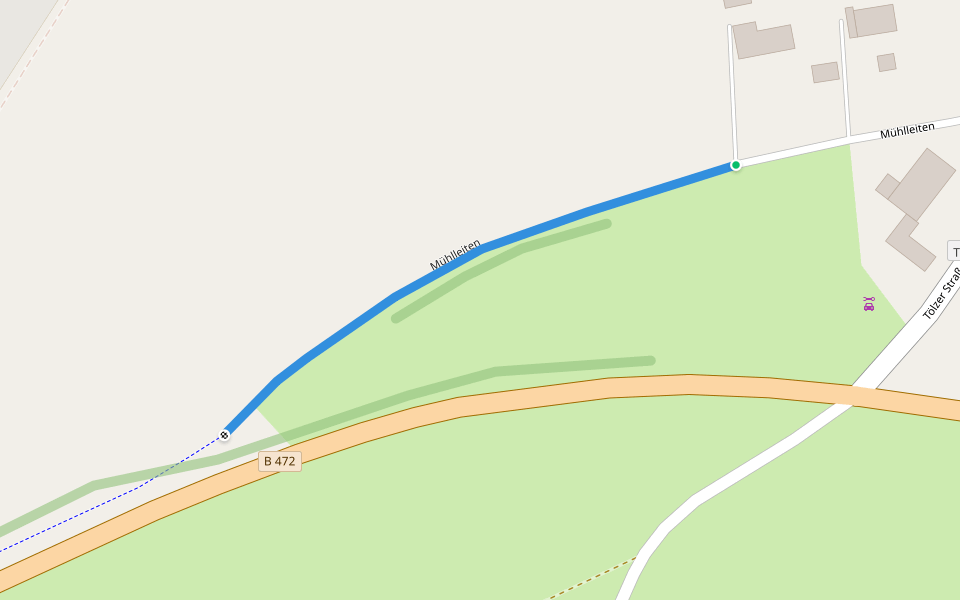 Mühlleiten walking route map in Greiling