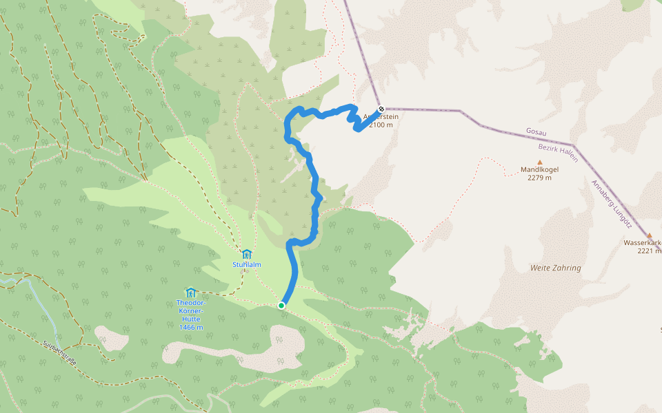 Angerkogelsteig walking route map in Steuer