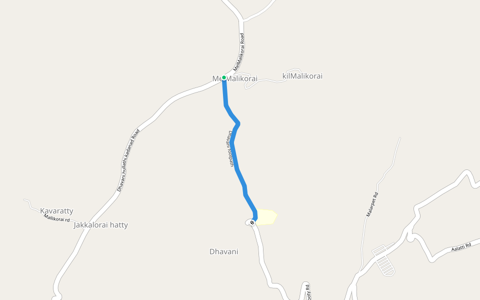 Dhavani footpath walking route map in Ooty