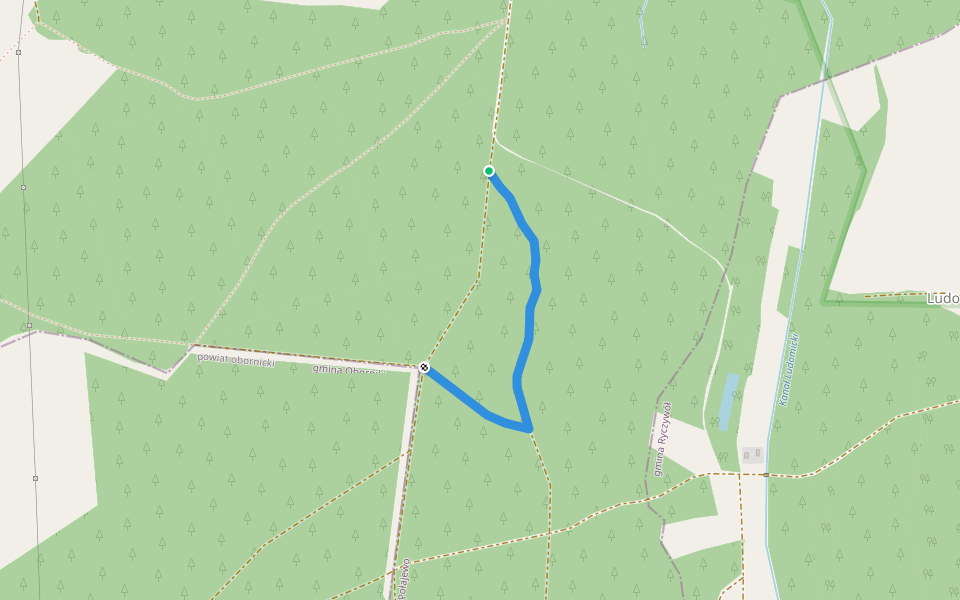 Droga Leśna 33 walking route map in Ludomicko