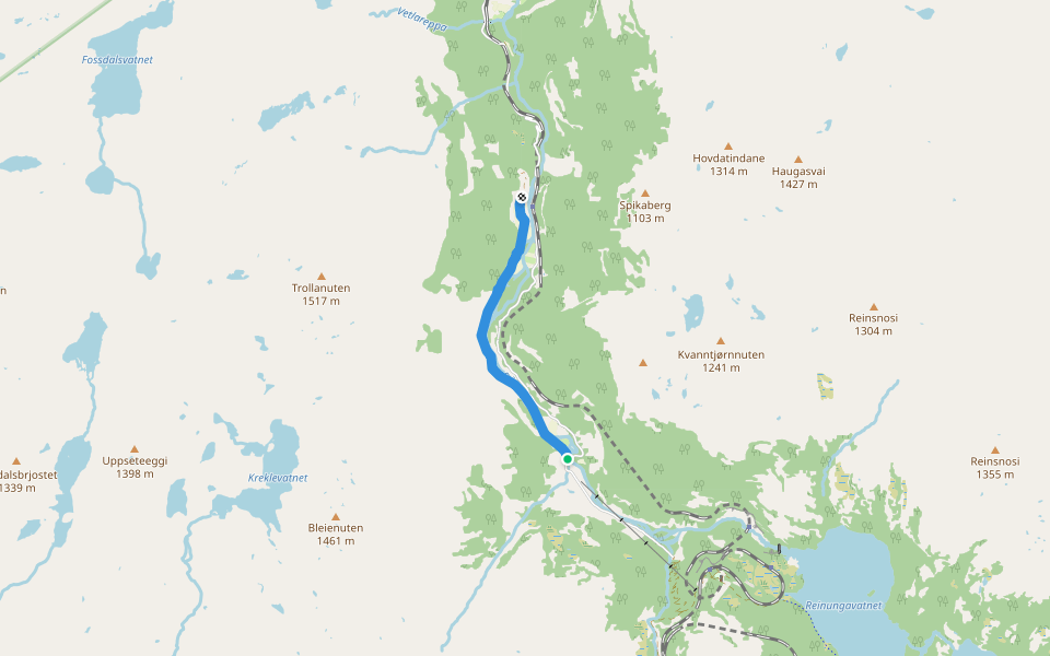 Old Rallarvegen walking route map in Myrdal