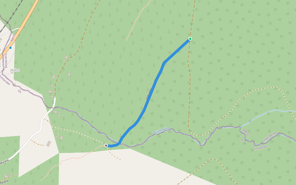 Kløvveien walking route map in Galåa