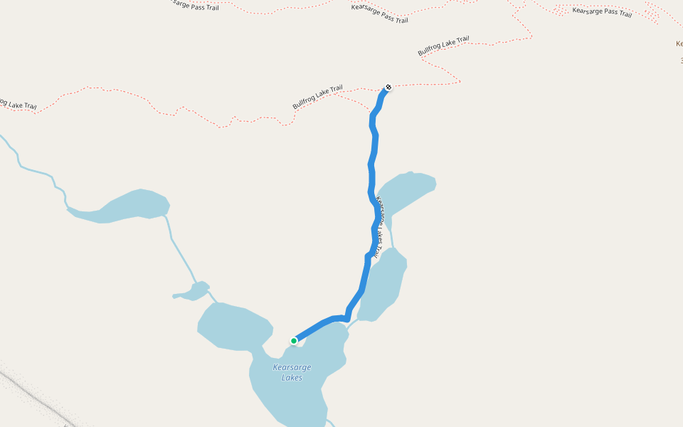 Kearsarge Lakes Trail walking route map in Seven Pines