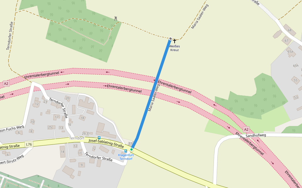 Maria Saaler-Weg walking route map in Klagenfurt am Wörthersee