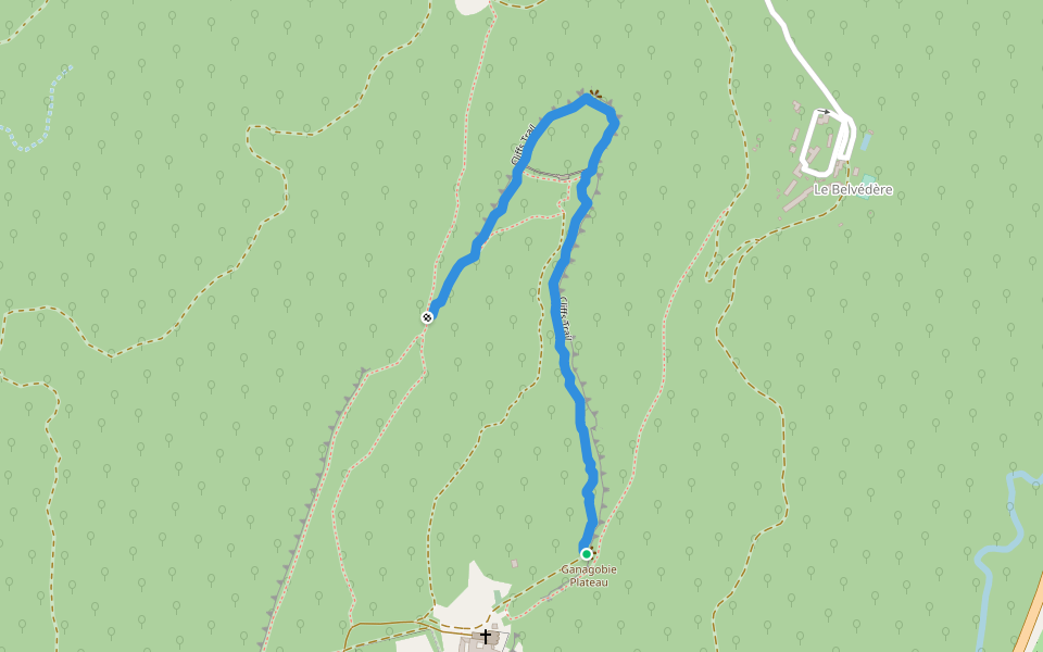 Cliffs Trail walking route map in Ganagobie