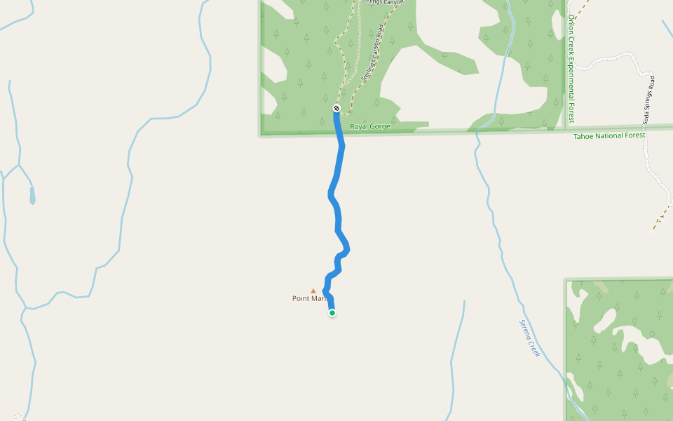 Point Mariah Trail walking route map in The Cedars