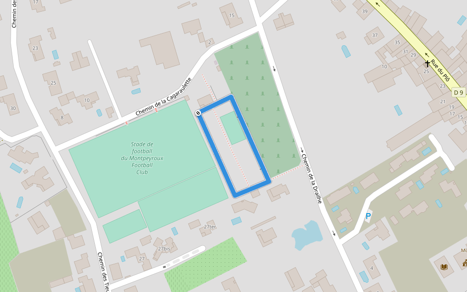 Espace du Souvenir Français walking route map in Montpeyroux
