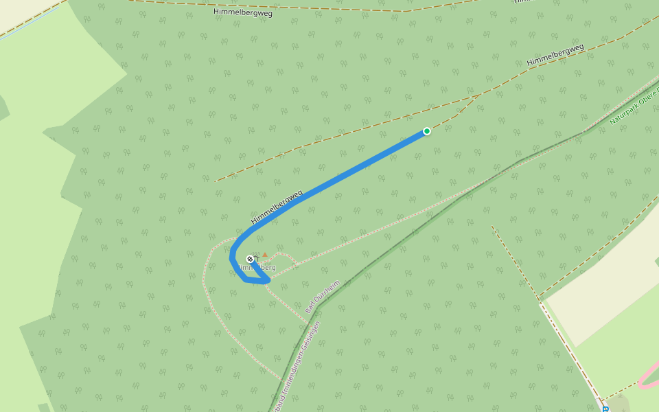 Himmelbergweg walking route map in Bad Dürrheim