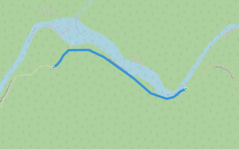 Moroka Junction Track walking route map in Wongungarra
