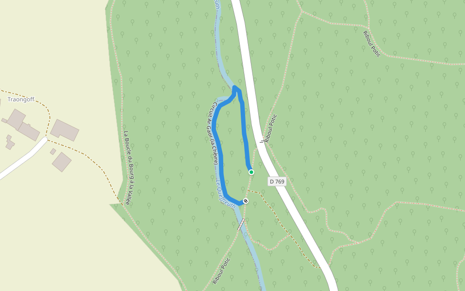 Circuit Ar Gaor (la Chèvre) walking route map in Plourin-lès-Morlaix