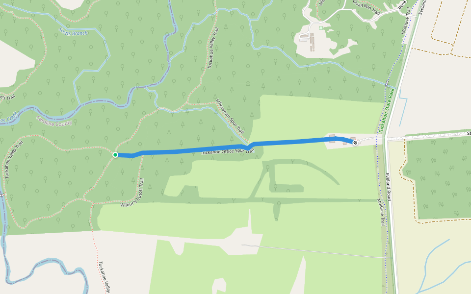 Tuckahoe Office Spur Trail walking route map in Queen Anne
