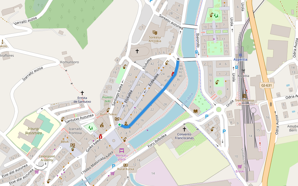 Enparan kalea walking route map in Azpeitia
