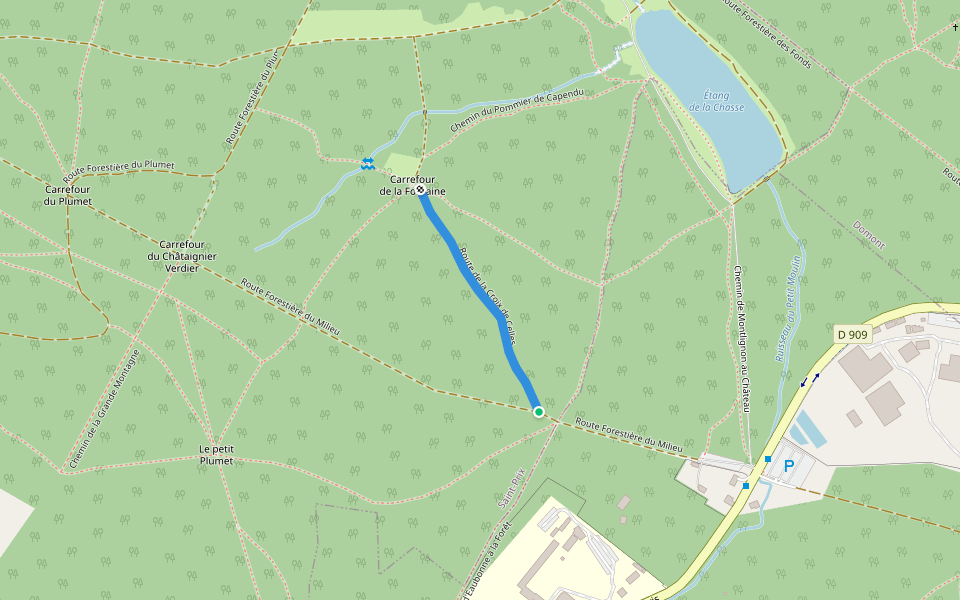 Route de la Croix de Celles walking route map in Saint-Prix