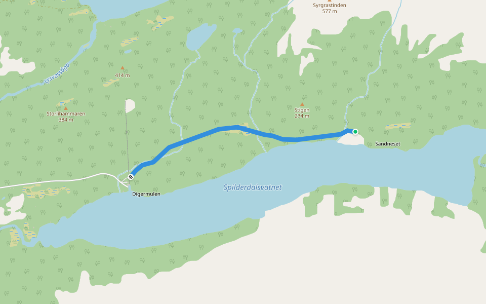 Vintervegen walking route map in Neverdal