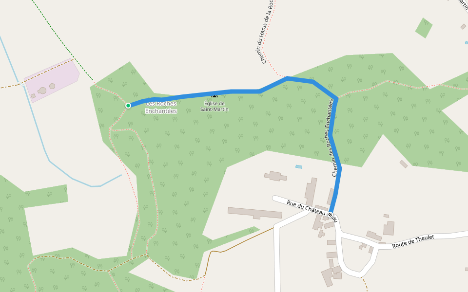 Chemin des Roches Enchantées walking route map in Excideuil