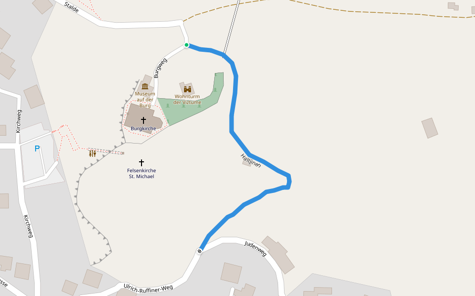 Haltjinen walking route map in Raron