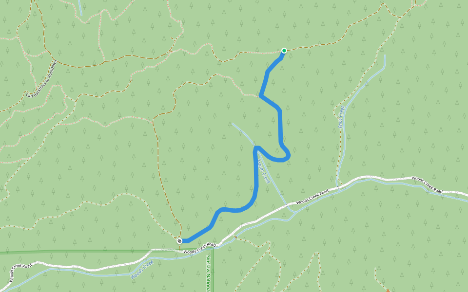 Trail of Ferns walking route map in Philomath