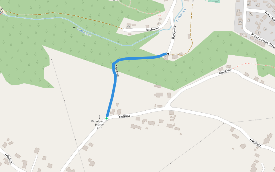 Frießnitz walking route map in Frießnitz
