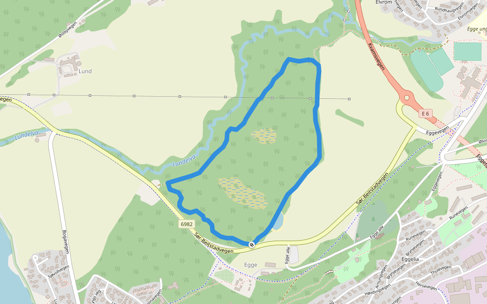Rundløype Økoparken walking route map in Steinkjer