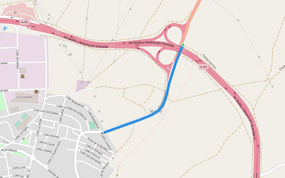 Estepa Herrera walking route map in Estepa