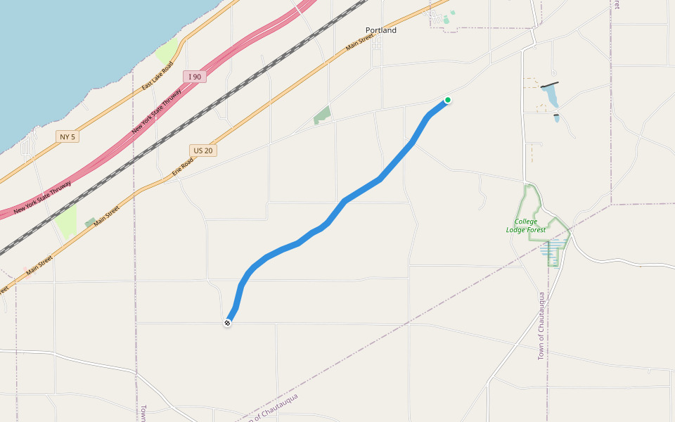 Chautauqua Alison Wells Ney Trail walking route map in Brocton