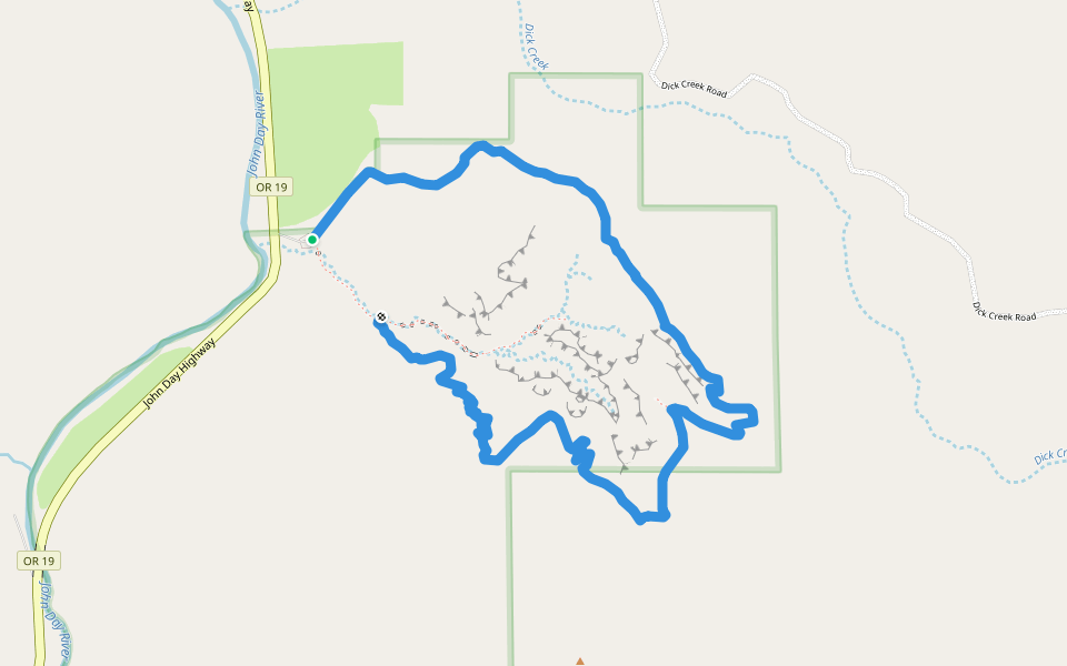 Blue Basin Overlook Trail walking route map in Kimberly