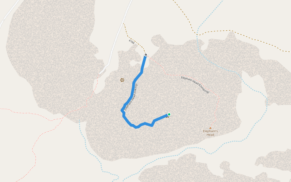 Elephant Head (Hiking) walking route map in Ounguati