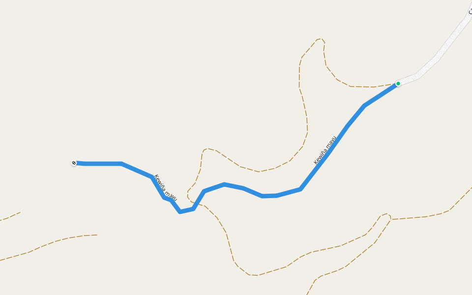 Kewiña mayu walking route map in Colomi