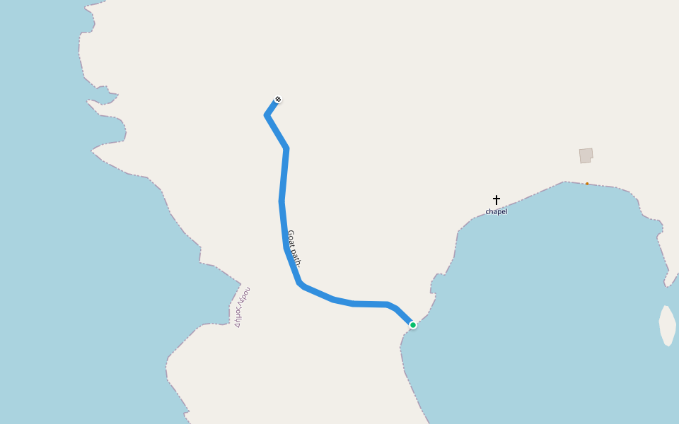 Goat path- walking route map in Archangelos Lerou