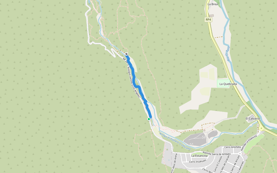 Primer sendero walking route map in La Quebrada