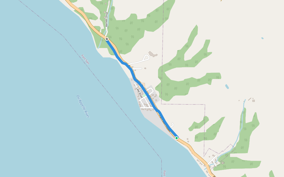TransCanada Trail walking route map in Fort Qu'Appelle