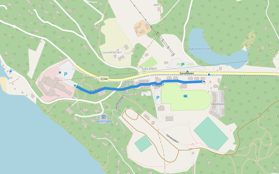 Nissegata walking route map in Fådalen