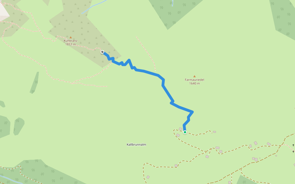 markierter Steig Kühkranz walking route map in Pürzlbach