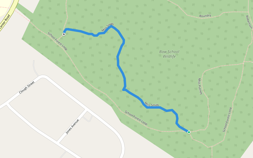 Miss Smith walking route map in Bow