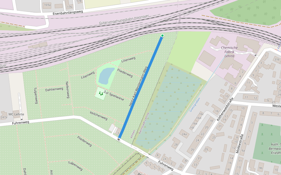 Heinz Karl Westermann Weg walking route map in Lehrte