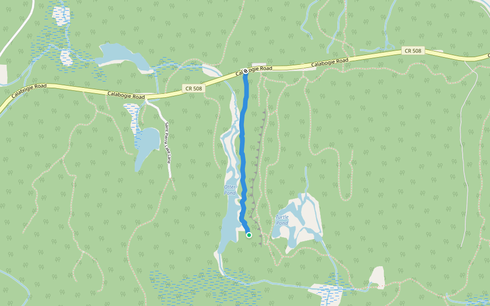 Approach to Calabogie Boulders walking route map in Calabogie