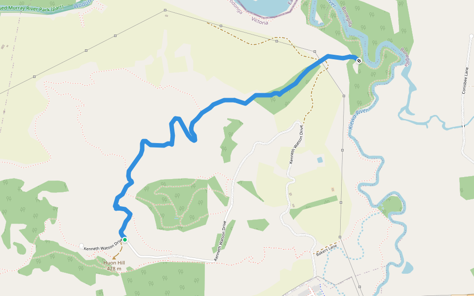 Bundy Trail walking route map in Bandiana