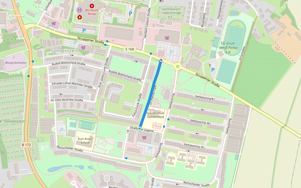 Dr.-Pienitz-Park walking route map in Pirna