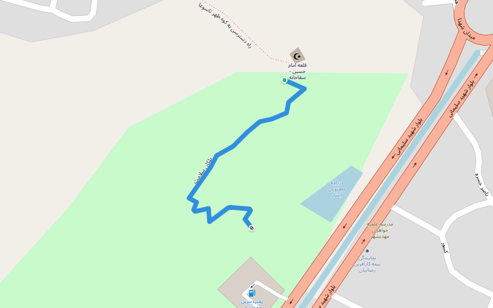 پلکان سلامت walking route map in Tāsh-e-olyā
