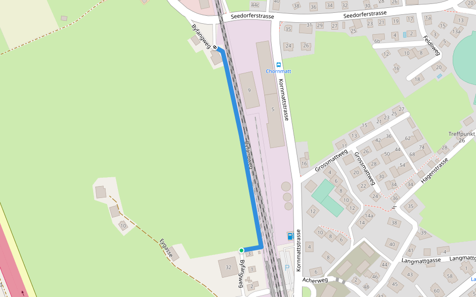 Byfangweg walking route map in Altdorf