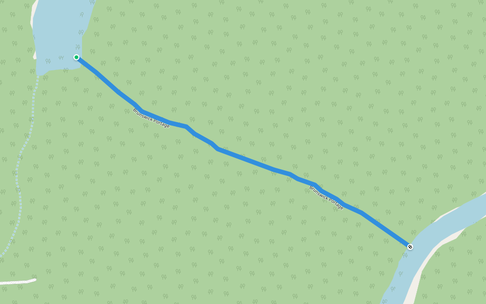 Brunswick Portage walking route map in Oba