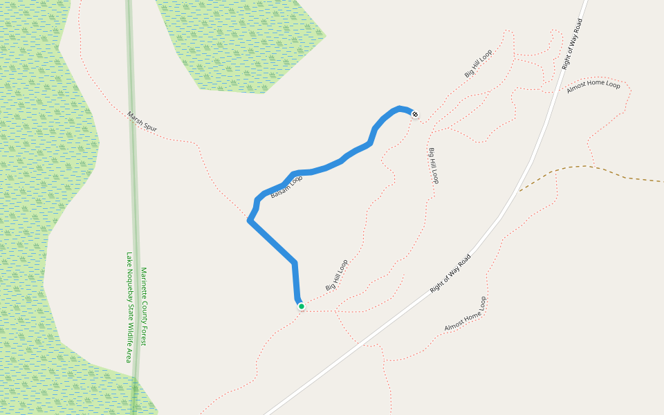 Balsam Loop walking route map in Porterfield